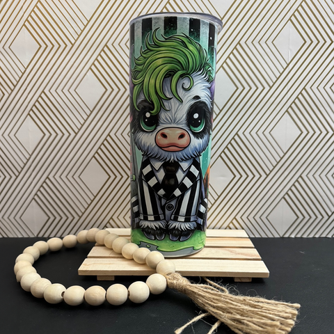 Highland Cow Beetlejuice Tumbler