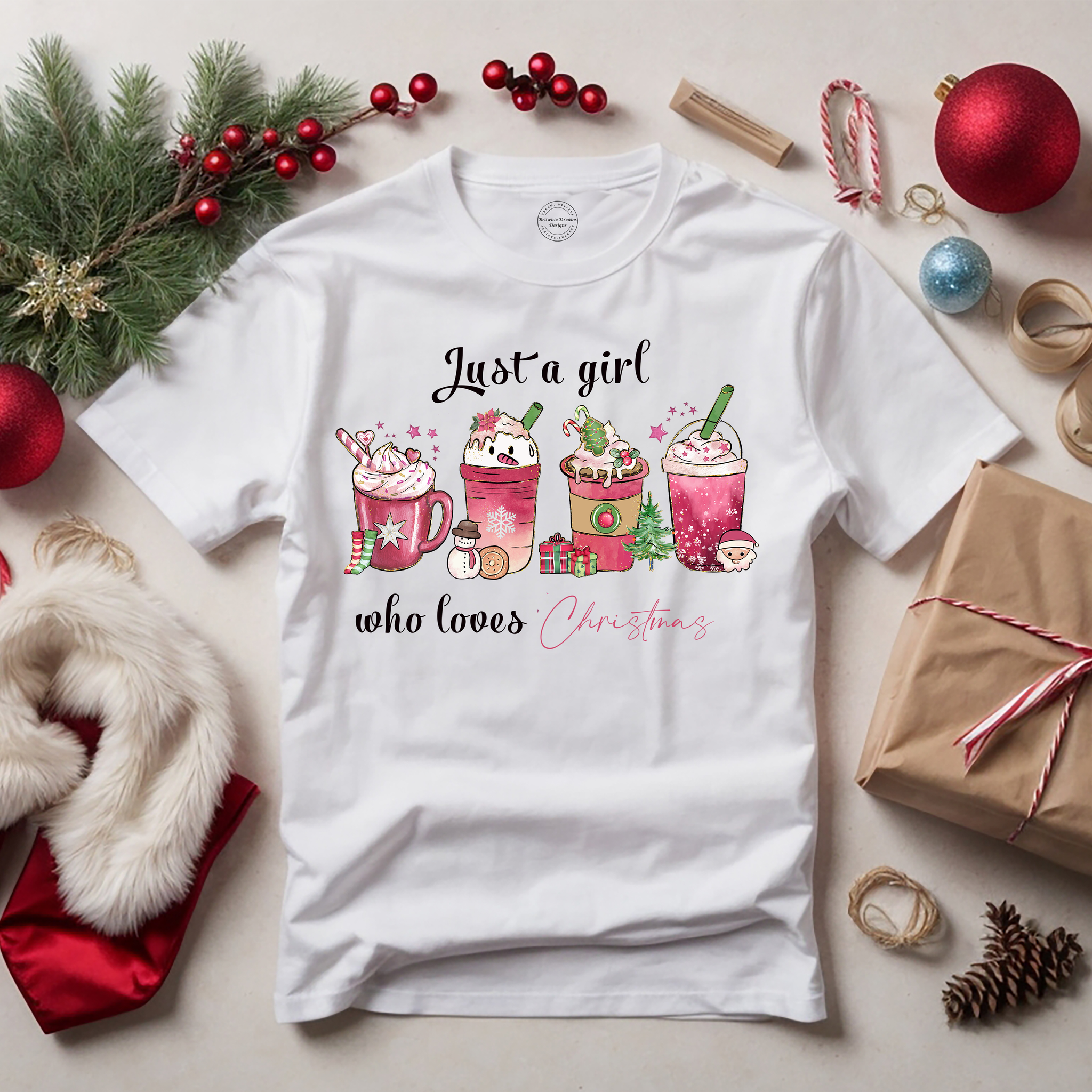 Just a Girl Who Loves Christmas Shirt or Hoodie