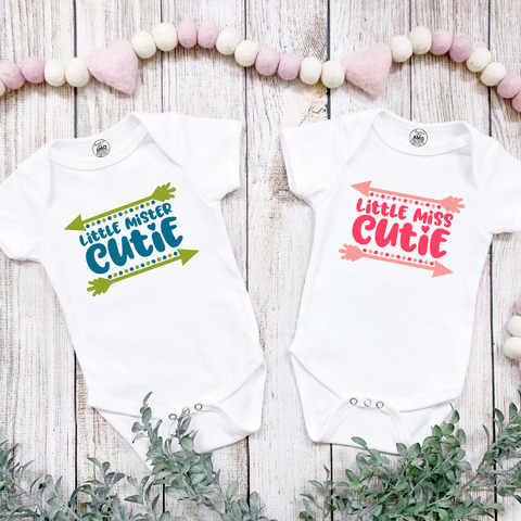 Little Mister or Little Miss Cutie Baby Onesie, Toddler, Youth Shirt Brownie Dreams Designs