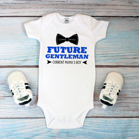 Future Gentleman Current Mama's Boy Baby Onesie, Toddler, Youth Shirt Brownie Dreams Designs