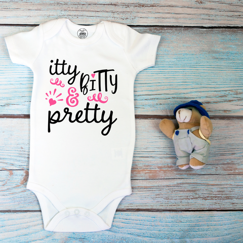 Itty Bitty and Pretty Baby Onesie, Toddler, Youth Shirt Brownie Dreams Designs