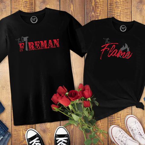 The Fireman and The Flame Couples Shirt or Hoodie