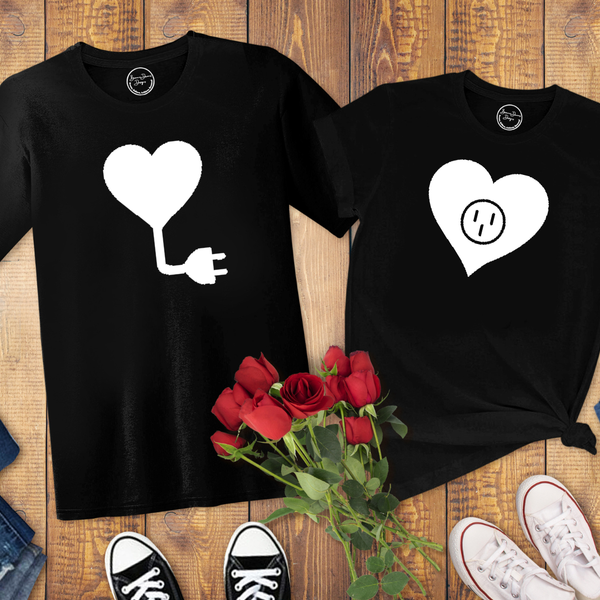 Heart and Socket Couples Shirt or Hoodie