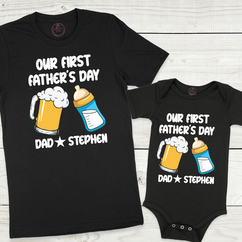 Our First Father's Day Matching Shirt Brownie Dreams Designs